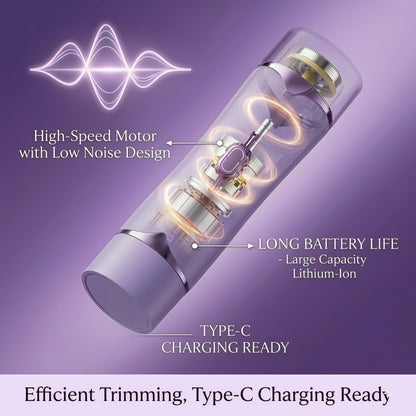 2-in-1 Electric Shaver and Trimmer for Women - IPX7 Waterproof, USB-C Rechargeable, Portable Facial & Body Hair Grooming Kit