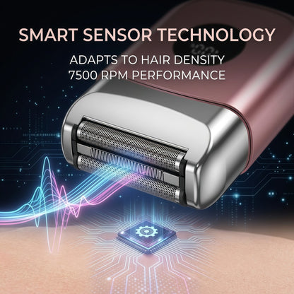 Compact Electric Foil Shaver with LED Display - Rechargeable Travel Hair Trimmer
