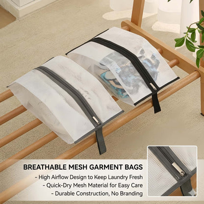 Translucent Mesh Shoe & Boot Storage Bags - Dust-Proof Closet Organizer with Zipper