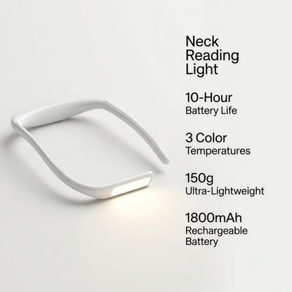 2-in-1 Flexible LED Neck Reading Light & Desk Lamp – Rechargeable, Stepless Dimming, 3 Color Temperatures