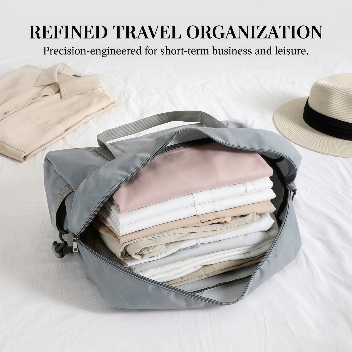 Lightweight Ripstop Weekender Travel Duffel Bag with Luggage Sleeve