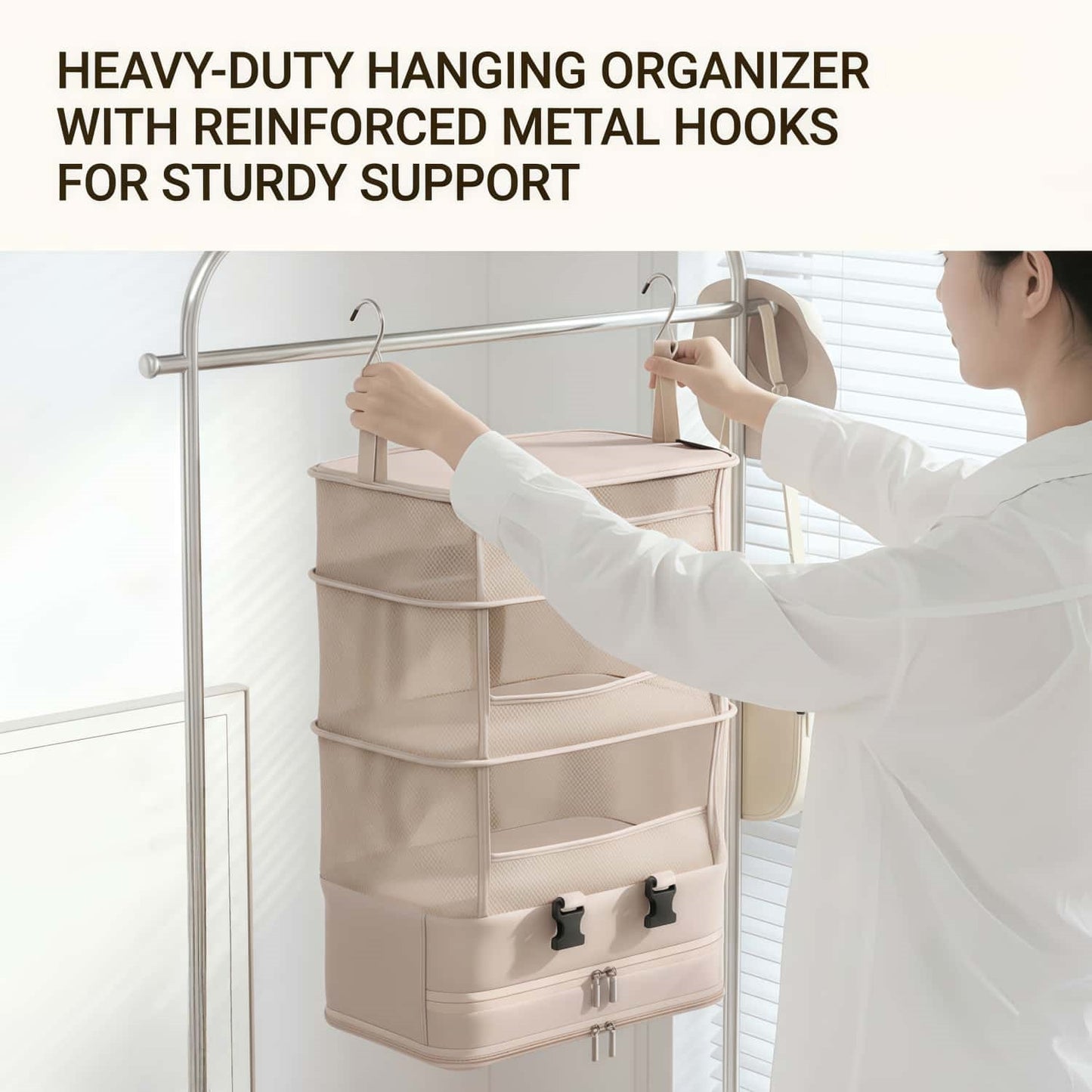 5-Tier Foldable Hanging Travel Packing Organizer | Portable Luggage Packing Cube & Closet System