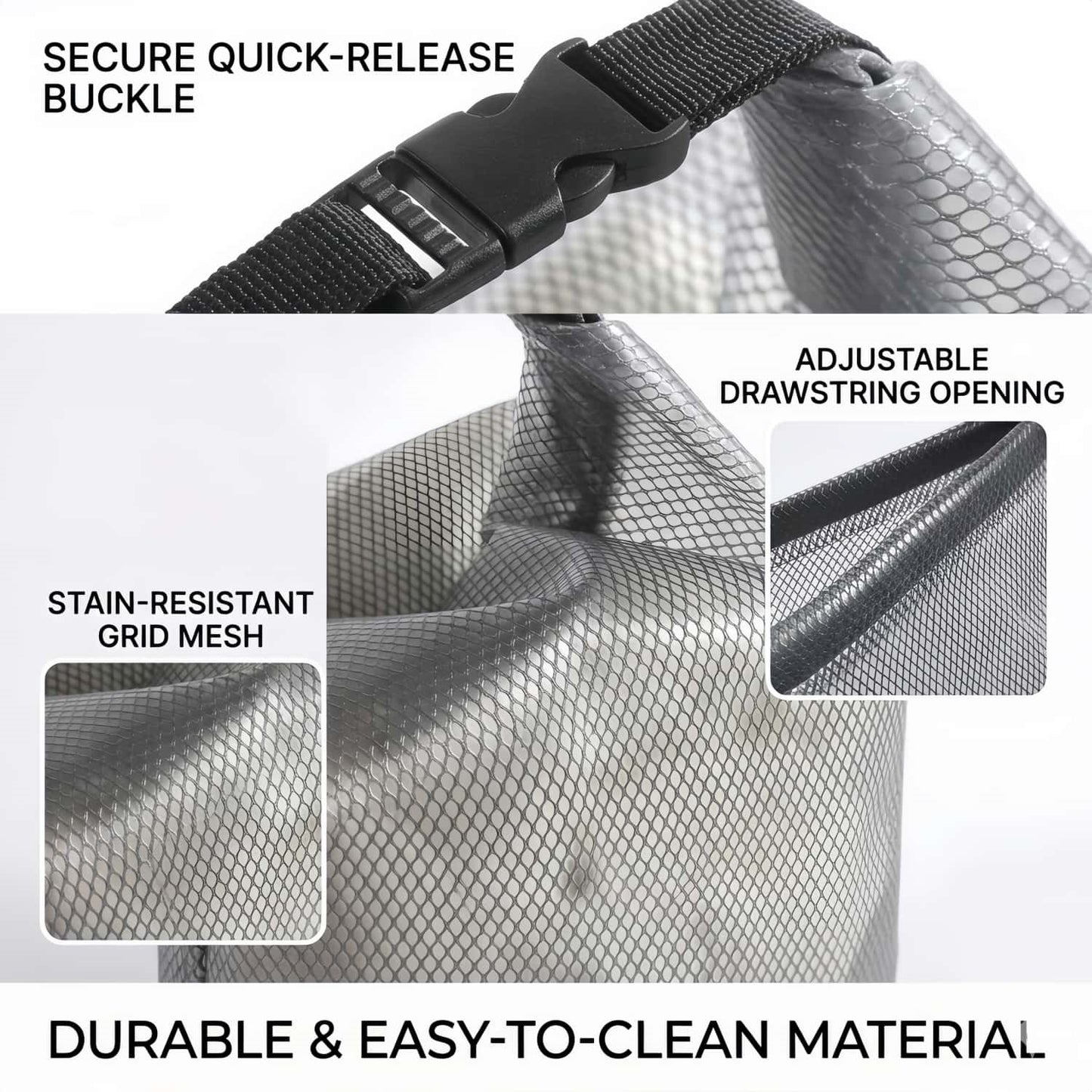 Water-Resistant EVA Mesh Travel Dry Bag - Roll-Top Swim, Gym & Toiletry Organizer