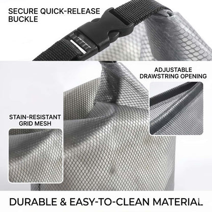 Water-Resistant EVA Mesh Travel Dry Bag - Roll-Top Swim, Gym & Toiletry Organizer