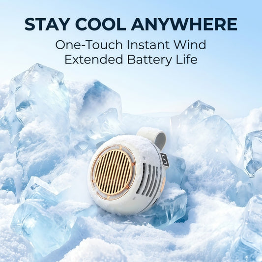 Portable Clip-on Fan, 5-Speed Hands-Free Wearable Mini Waist Fan with Digital LED Display & 360° Adjustable Airflow