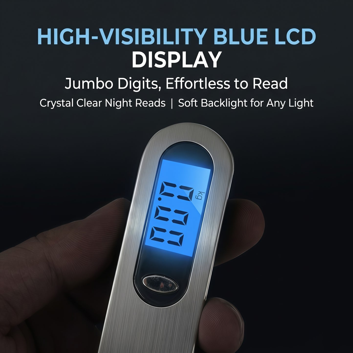 Portable Digital Luggage Scale - 110lbs/50kg Hanging Travel Weight Scale with Backlit LCD & Tare Function