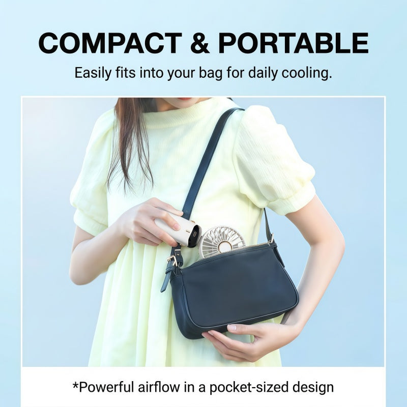Portable Handheld Fan – 10000mAh USB-C Rechargeable Mini Fan with Smart LED Display, 5 Speeds, 90° Foldable Neck & Aroma Diffuser