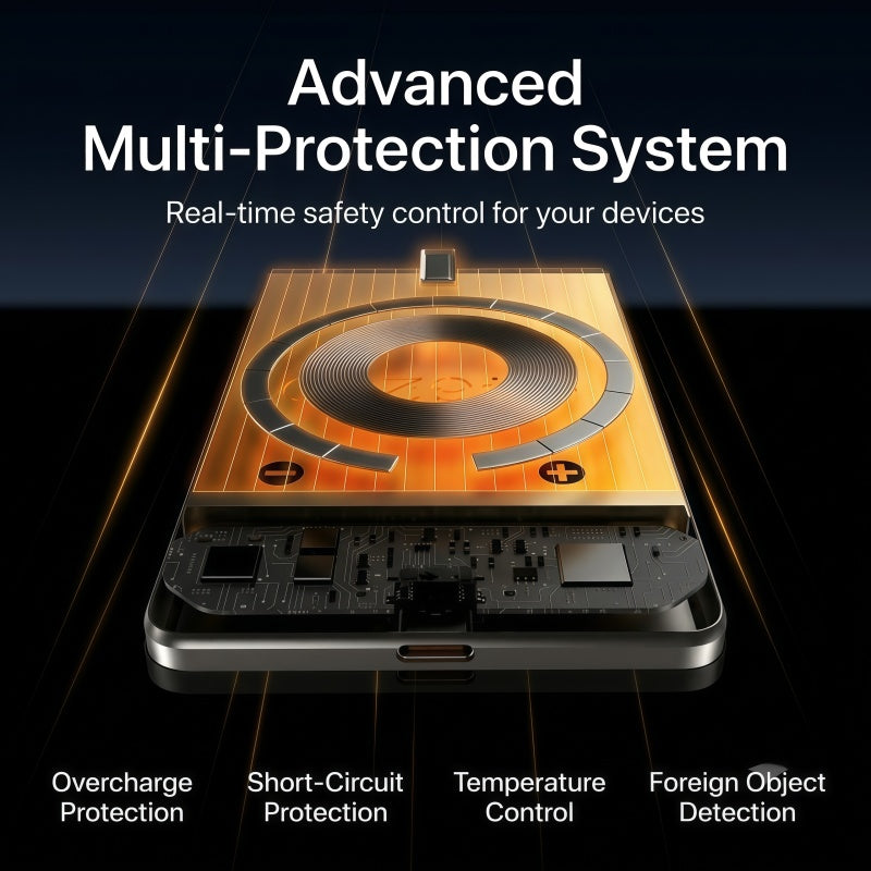 Ultra-Slim 5000mAh Magnetic Wireless Power Bank - 15W Wireless & 20W USB-C PD Fast Charging