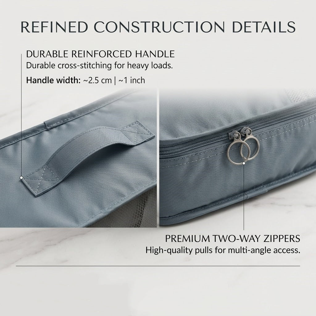 Water-Resistant Travel Packing Cubes Set - Luggage Organizers with Hanging Toiletry Bag & Shoe Pouches