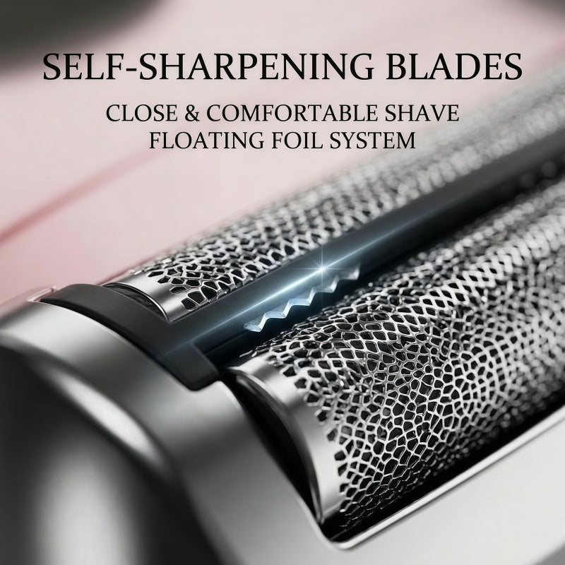 Compact Electric Foil Shaver with LED Display - Rechargeable Travel Hair Trimmer