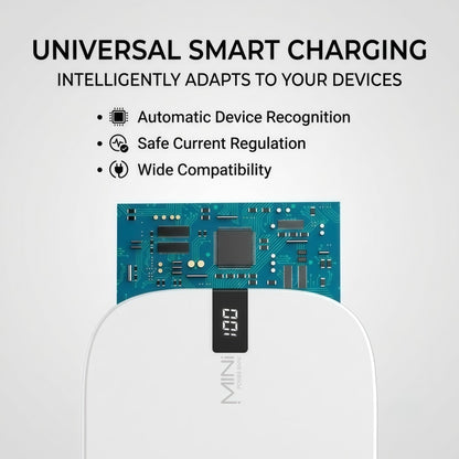 10000mAh Mini Portable Power Bank – Ultra-Compact External Battery Charger with Digital LED Display