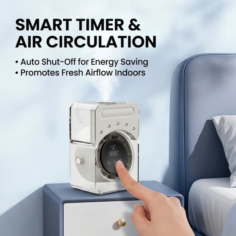 Portable Desktop Air Cooler & Humidifier – 500ml Top-Fill Tank, 100 Speed Stepless Adjustment