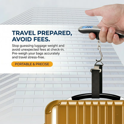 Portable Digital Luggage Scale - 110lbs/50kg Hanging Travel Weight Scale with Backlit LCD & Tare Function
