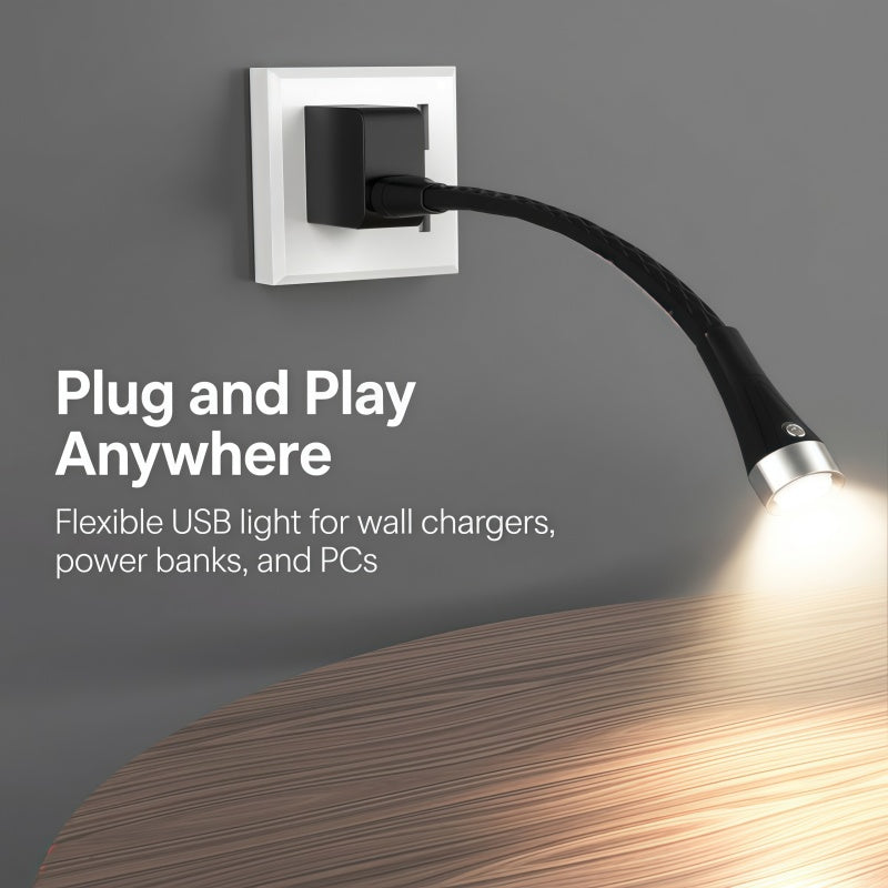 Rechargeable LED Neck Reading Light – Hands-Free Flexible Book Light with 3 Color Modes & Power Bank