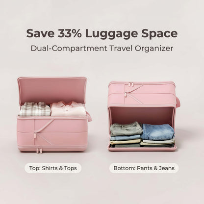 Premium Expandable Compression Packing Cubes Set, Dual-Compartment Travel Luggage Organizers