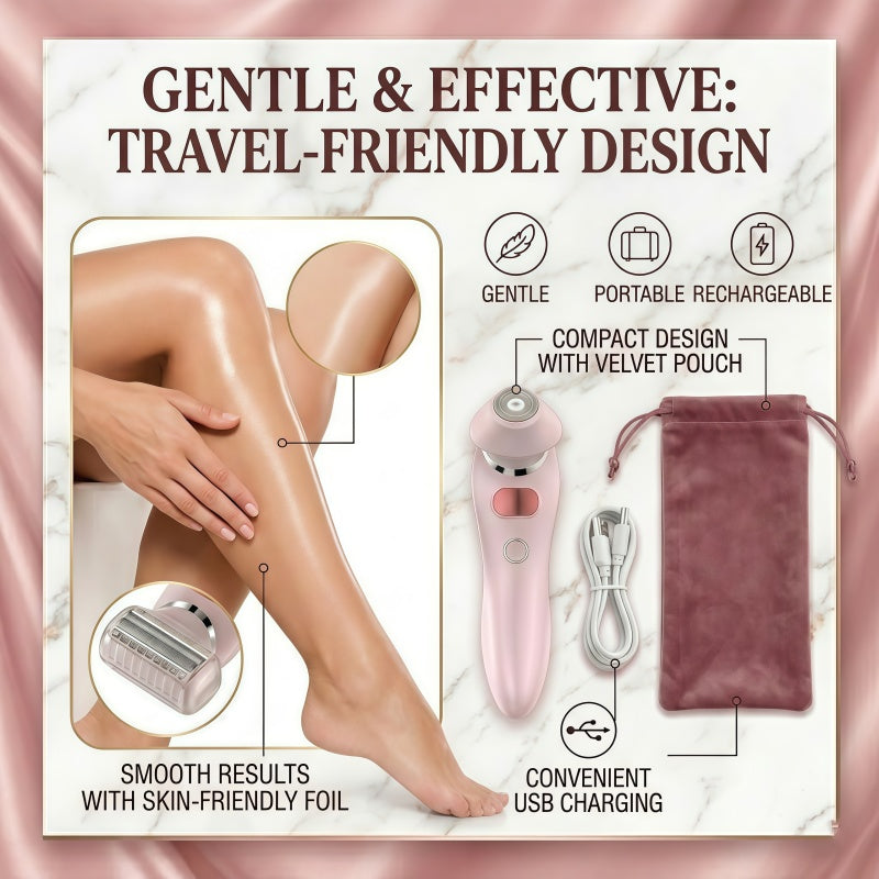 Women's 2-in-1 Electric Shaver & Trimmer Set, IPX7 Waterproof, LED Display, USB Rechargeable