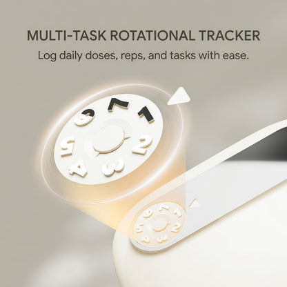 Portable 7-Day Pill & Vitamin Organizer Case | Moisture-Proof Travel Box with Tracking Dial and 7 Compartments