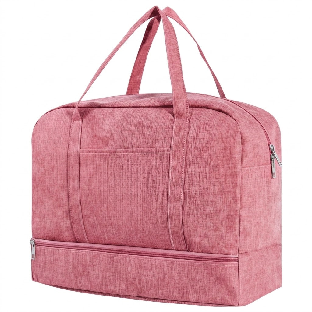 Water-Resistant Travel Duffel Bag with Wet/Dry Pocket & Shoe Compartment