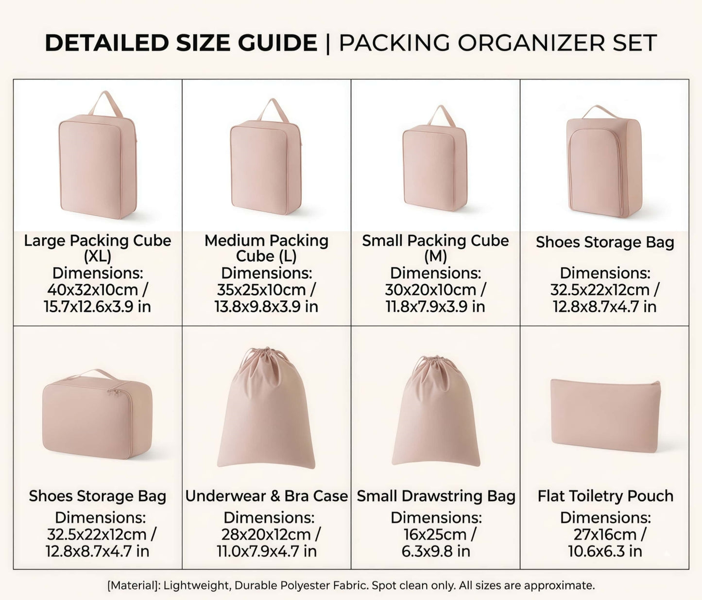 8-Piece Compression Packing Cubes Set for Travel, Expandable Luggage Organizers with Shoe Bag & Toiletry Pouch