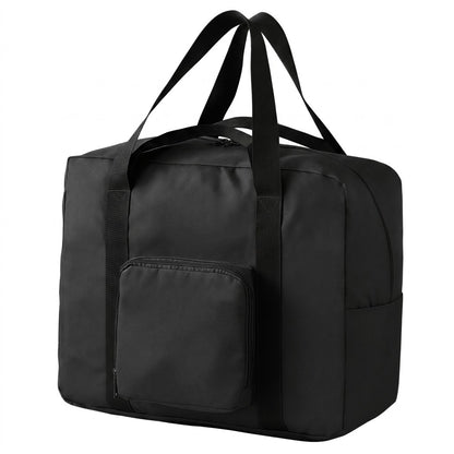 Foldable Travel Duffel Bag with Trolley Sleeve, Water-Resistant Oxford Cloth Overnight Weekender Tote for Luggage