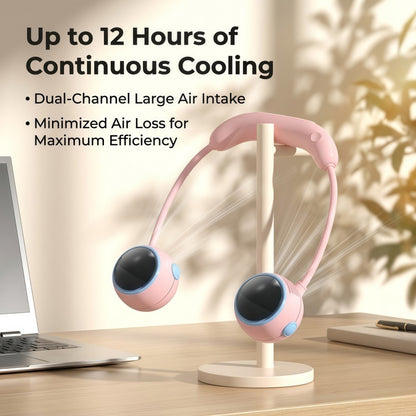 Portable Neck Fan, 360° Flexible Hands-Free Wearable Personal Fan with 3 Speeds & Dual Turbines