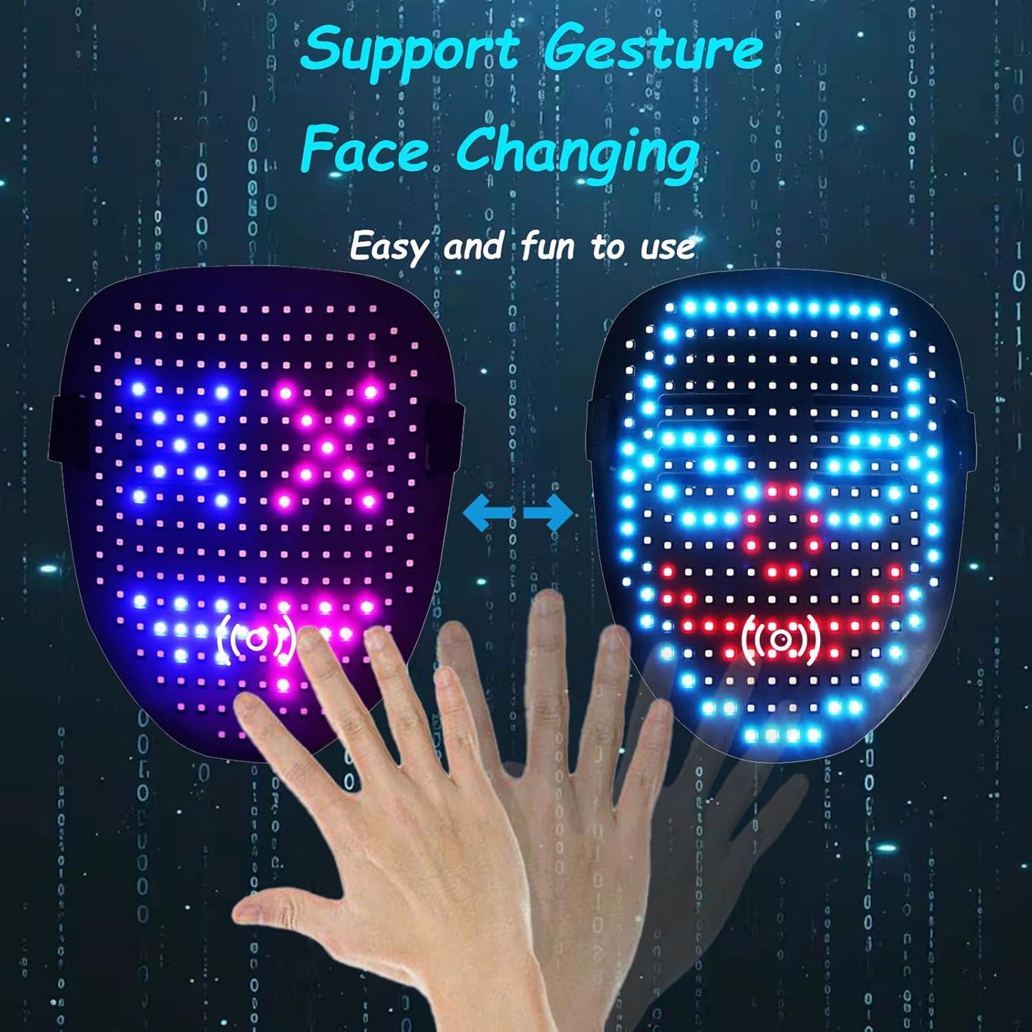 LED Light Up Mask with Gesture Sensing
