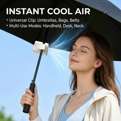 Portable Waist Clip Fan, 199-Speed Turbocharged Personal Cooling Fan with Digital Display & Lanyard