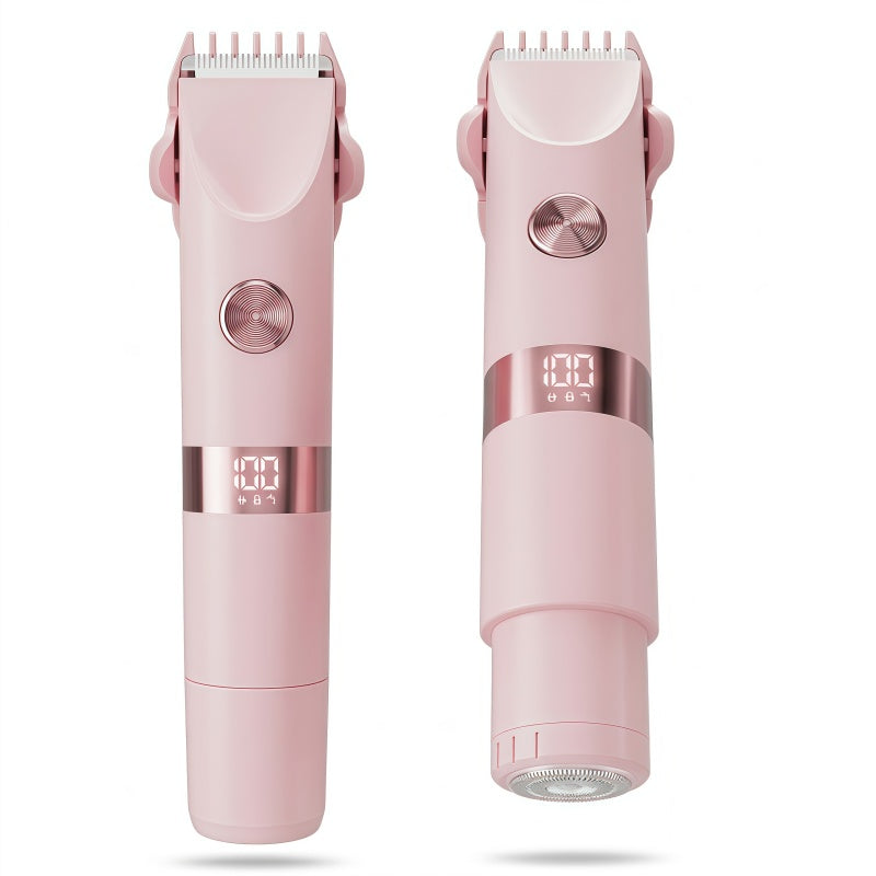 2-in-1 Women's Electric Shaver and Hair Trimmer with LED Display - Type-C Rechargeable