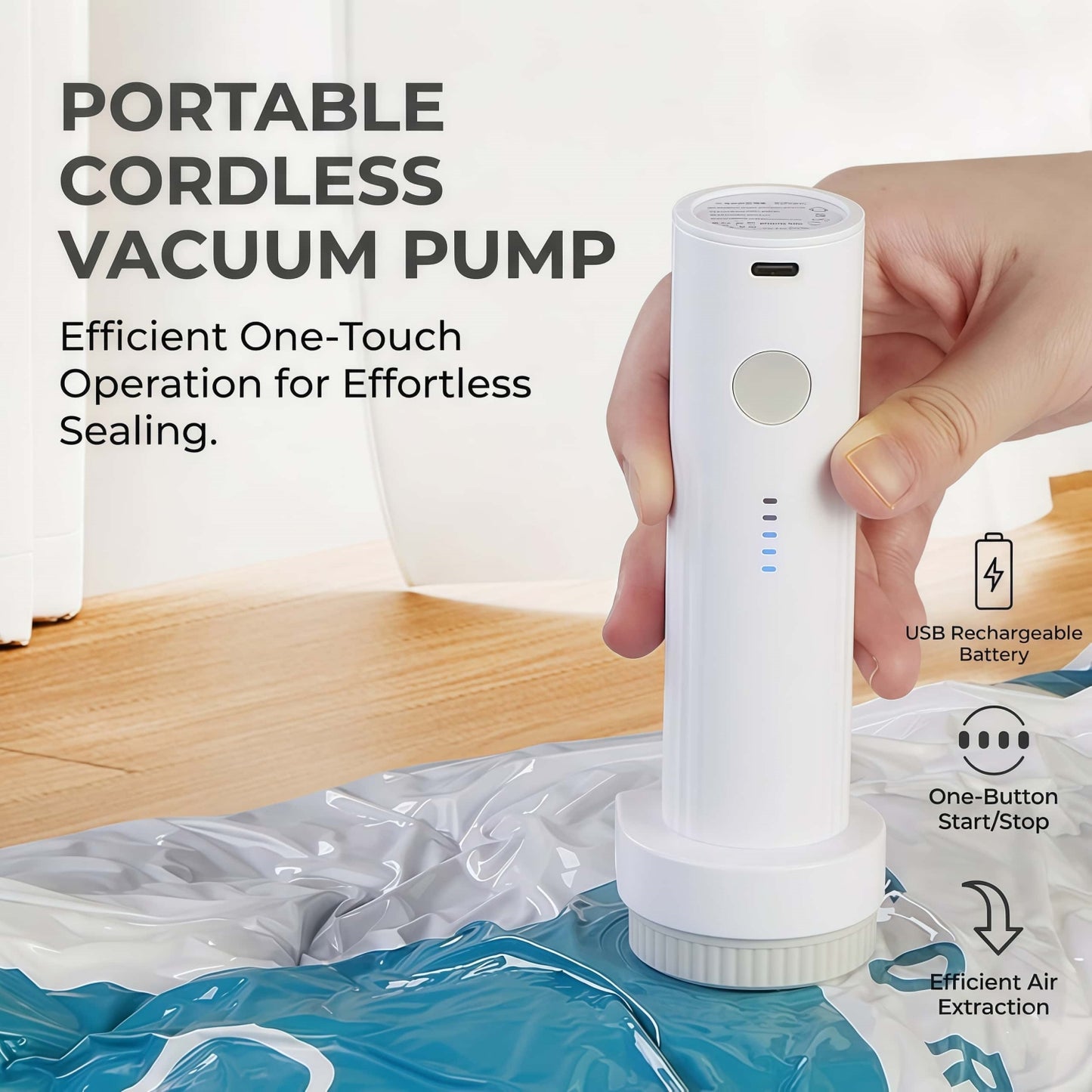 Portable Electric Vacuum Pump for Storage Bags