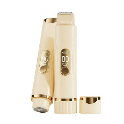 2-in-1 Women's Electric Shaver & Hair Trimmer - IPX7 Waterproof, Cordless, LED Display