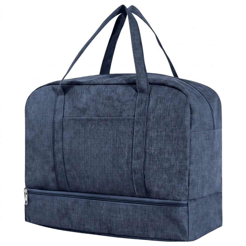 Water-Resistant Travel Duffel Bag with Wet/Dry Pocket & Shoe Compartment