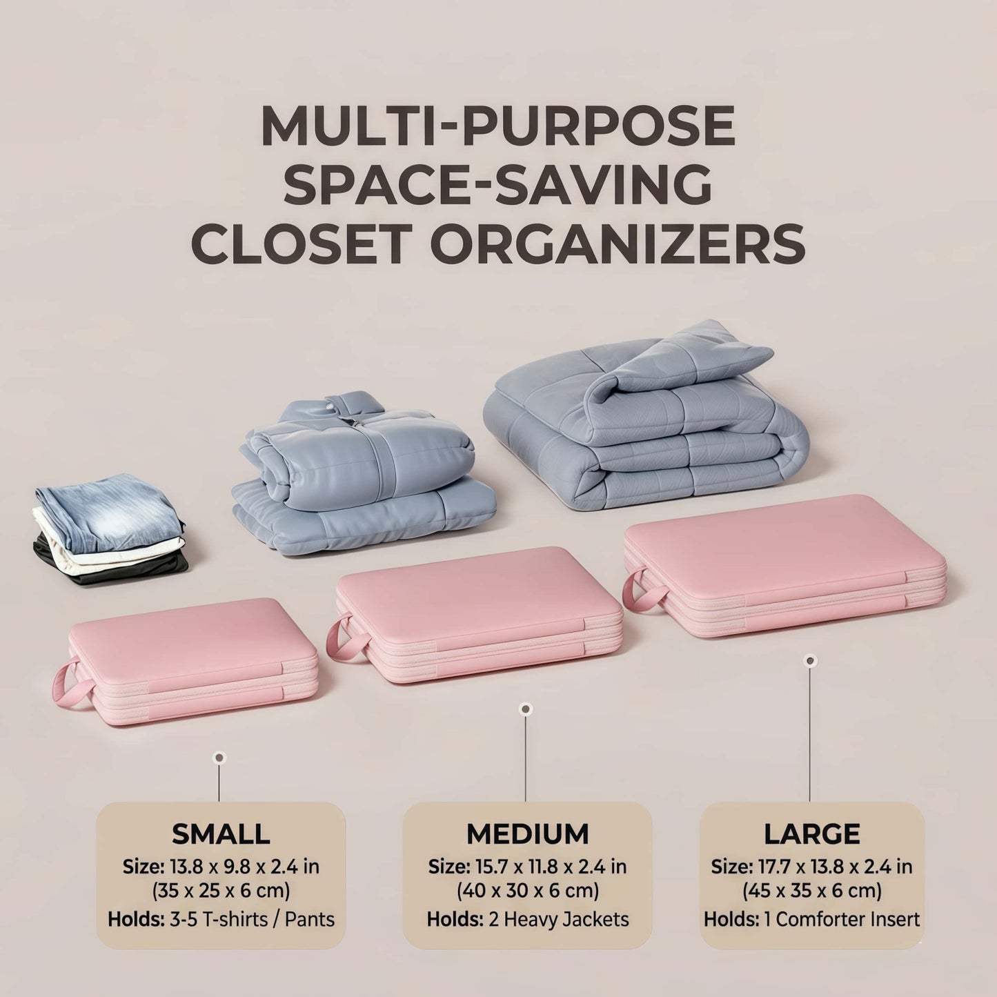 Premium Expandable Compression Packing Cubes Set, Dual-Compartment Travel Luggage Organizers