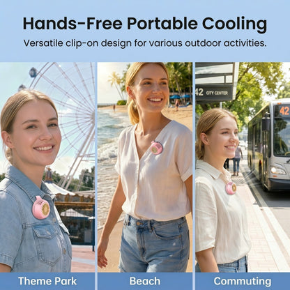Portable Clip-on Fan, 5-Speed Hands-Free Wearable Mini Waist Fan with Digital LED Display & 360° Adjustable Airflow