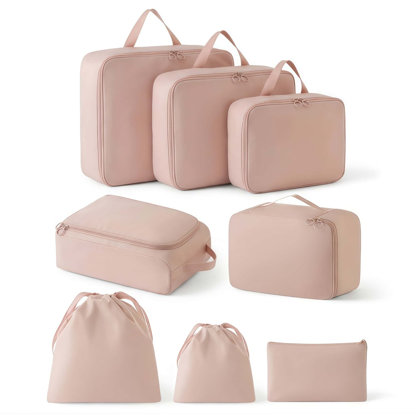 8-Piece Compression Packing Cubes Set for Travel, Expandable Luggage Organizers with Shoe Bag & Toiletry Pouch