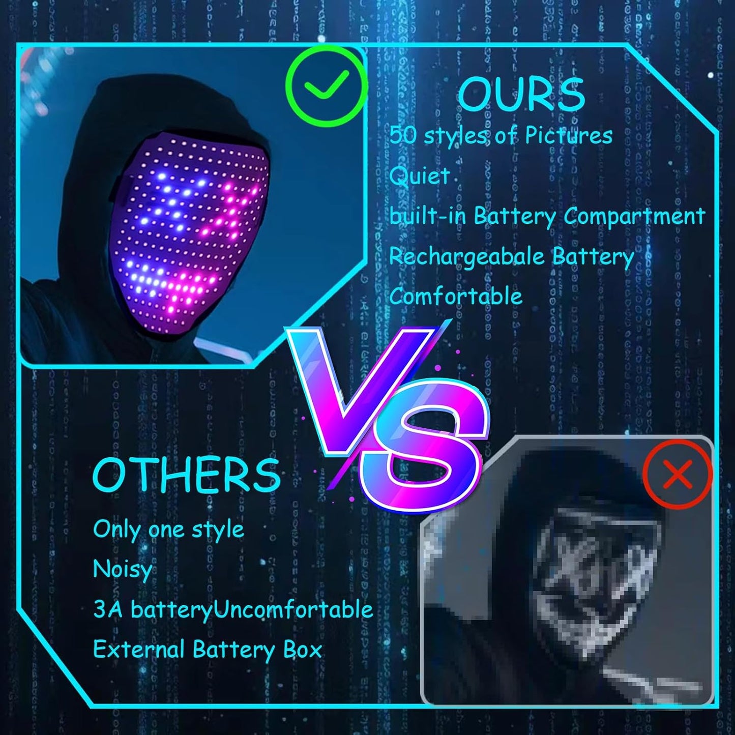 LED Light Up Mask with Gesture Sensing