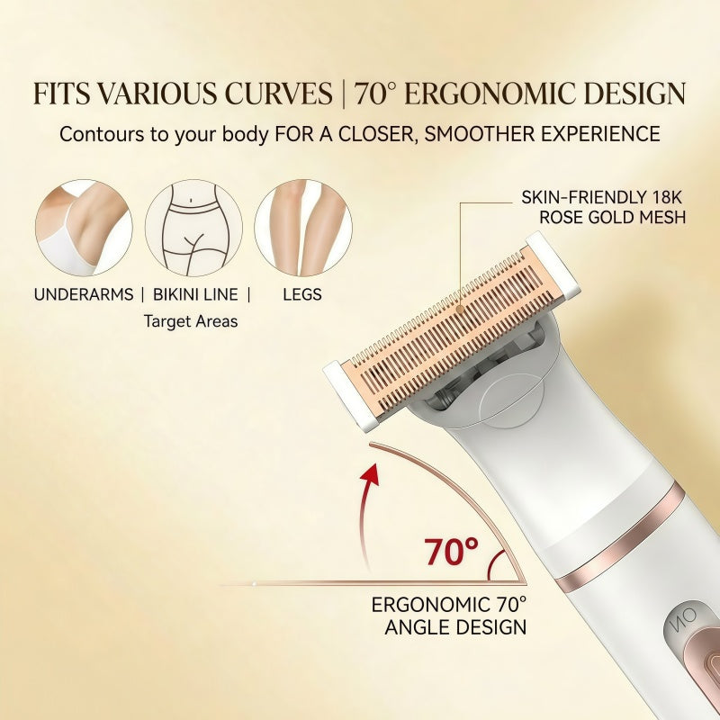 Women's 5-in-1 Electric Shaver and Hair Trimmer Grooming Kit, Type-C Rechargeable