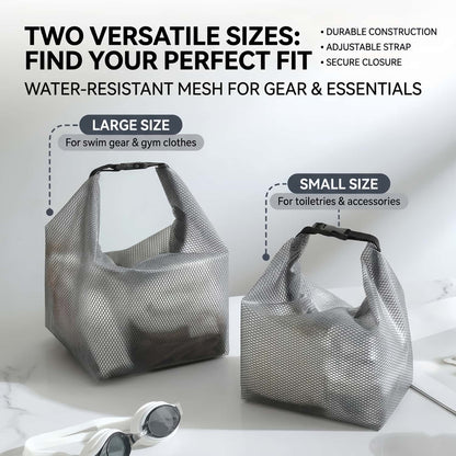 Water-Resistant EVA Mesh Travel Dry Bag - Roll-Top Swim, Gym & Toiletry Organizer
