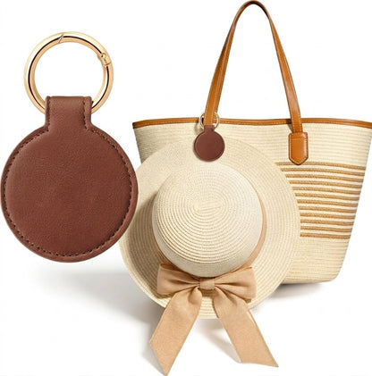 Vegan Leather Magnetic Hat Clip for Travel, Hands-Free Hat Holder Accessory for Bags and Luggage