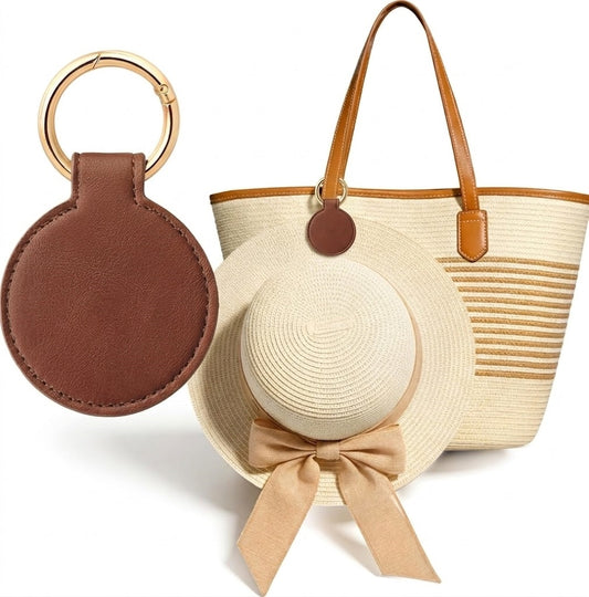 Vegan Leather Magnetic Hat Clip for Travel, Hands-Free Hat Holder Accessory for Bags and Luggage