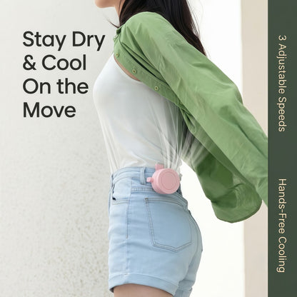Portable Clip-On Personal Fan - Hands-Free Wearable Waist & Neck Cooling Fan, 3-Speed 360° Rotatable Rechargeable Airflow