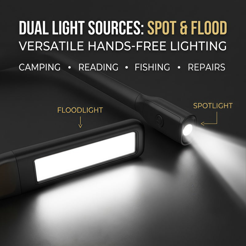 Rechargeable LED Neck Reading Light with Power Display – Hands-Free Neck Light for Crafting, Camping & Night Reading