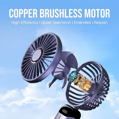 Portable Handheld Fan – 10000mAh USB-C Rechargeable Mini Fan with Smart LED Display, 5 Speeds, 90° Foldable Neck & Aroma Diffuser