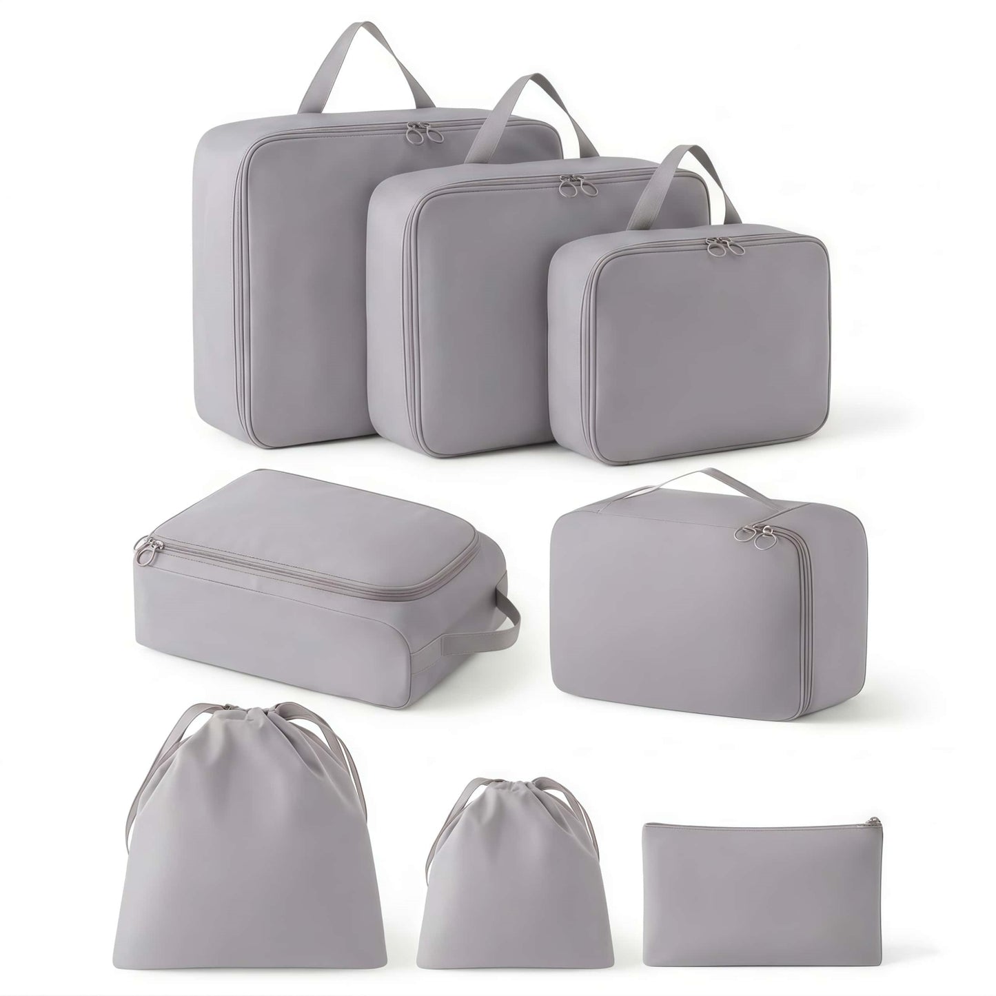 8-Piece Compression Packing Cubes Set for Travel, Expandable Luggage Organizers with Shoe Bag & Toiletry Pouch