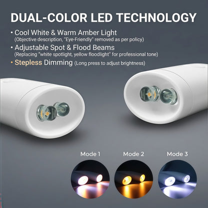 Rechargeable LED Neck Reading Light – Hands-Free Flexible Gooseneck Book Light with 3 Color Modes & Stepless Dimming