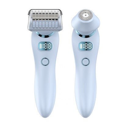 Women's 2-in-1 Electric Shaver & Trimmer Set, IPX7 Waterproof, LED Display, USB Rechargeable