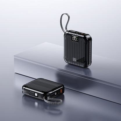 120W Fast Charging Power Bank with Built-in Cables & Digital LED Display - Portable Charger for iPhone, Type-C Devices