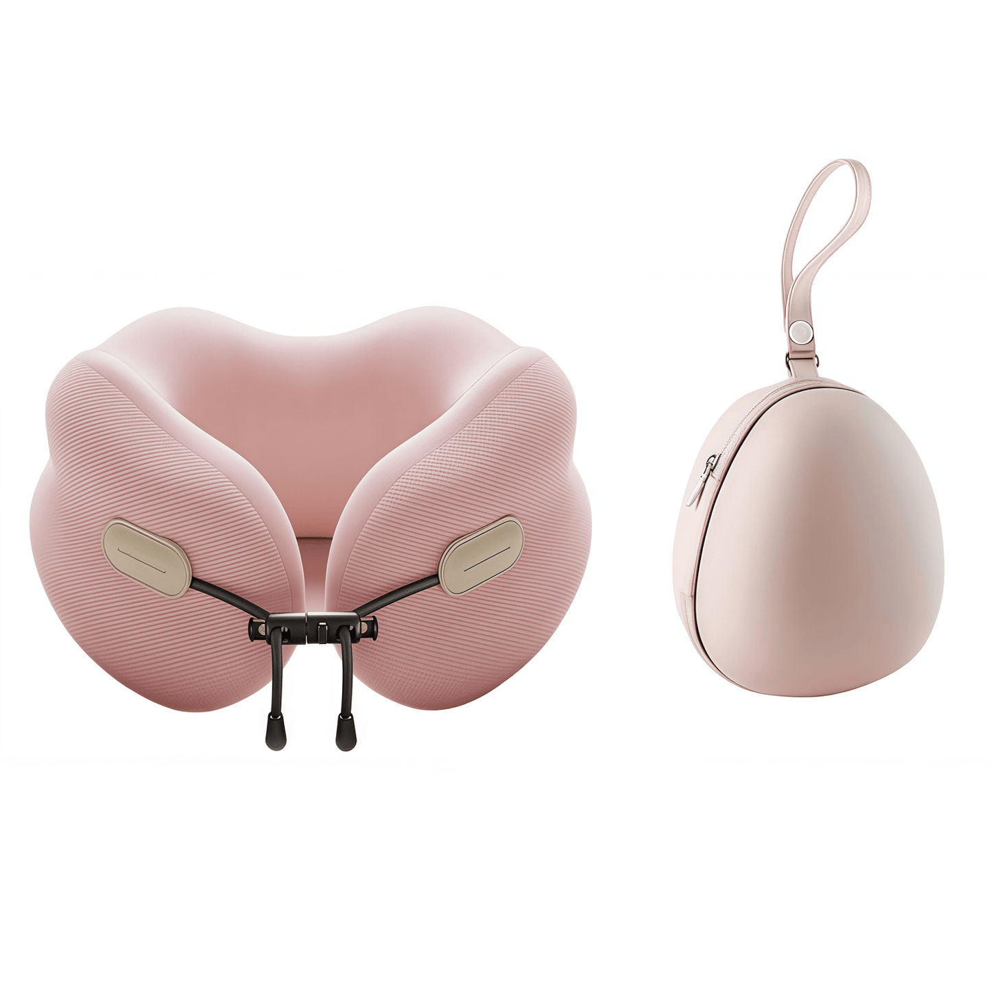 Ergonomic Memory Foam Travel Neck Pillow with Breathable Cooling Cover & Compact Storage Case