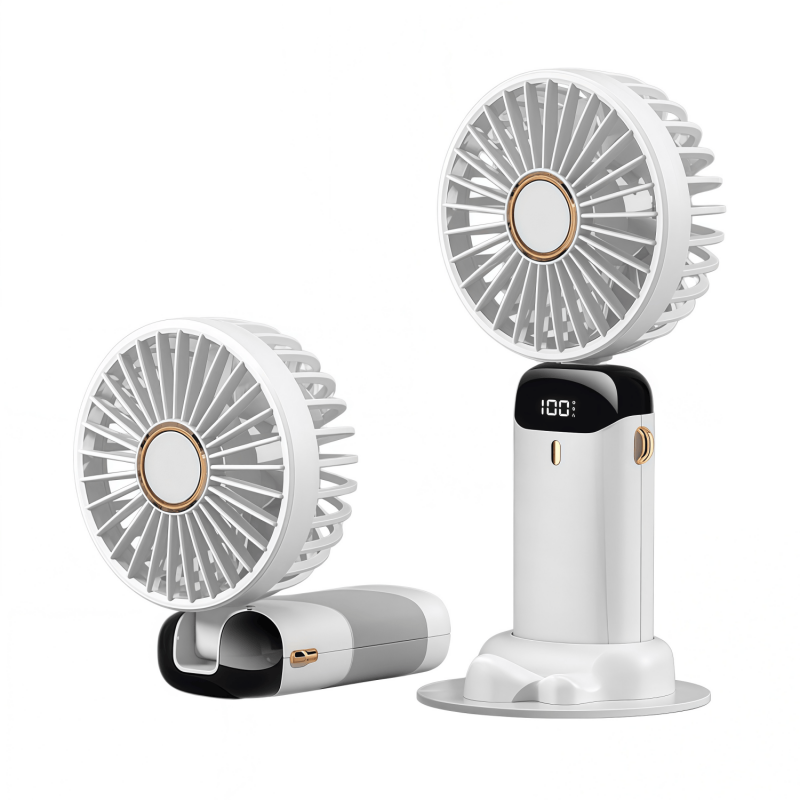 Portable Handheld Fan – 10000mAh USB-C Rechargeable Mini Fan with Smart LED Display, 5 Speeds, 90° Foldable Neck & Aroma Diffuser