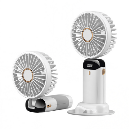 Portable Handheld Fan – 10000mAh USB-C Rechargeable Mini Fan with Smart LED Display, 5 Speeds, 90° Foldable Neck & Aroma Diffuser