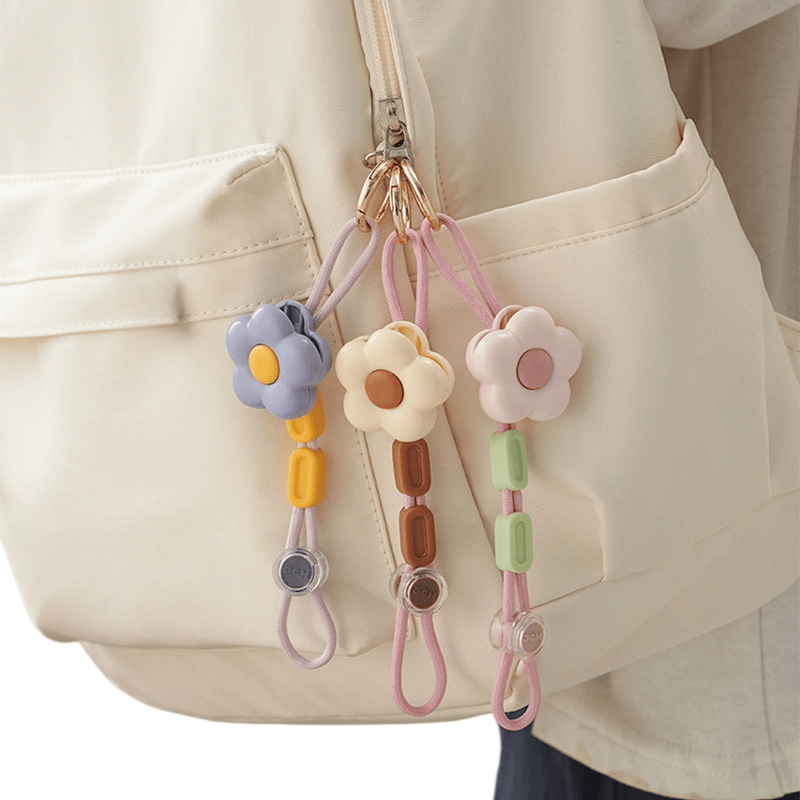 3-Piece Multipurpose Flower Hat Clip & Anti-Drop Lanyard with Adjustable Cord for Bags and Travel